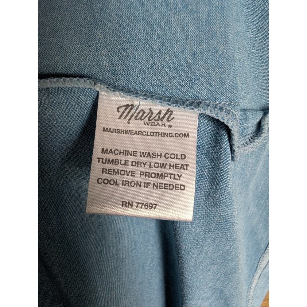 NWT Marsh Wear Hooded Pocket T-Shirt Mens XL Buxton HD Niagara Mist Heather - Picture 4 of 6